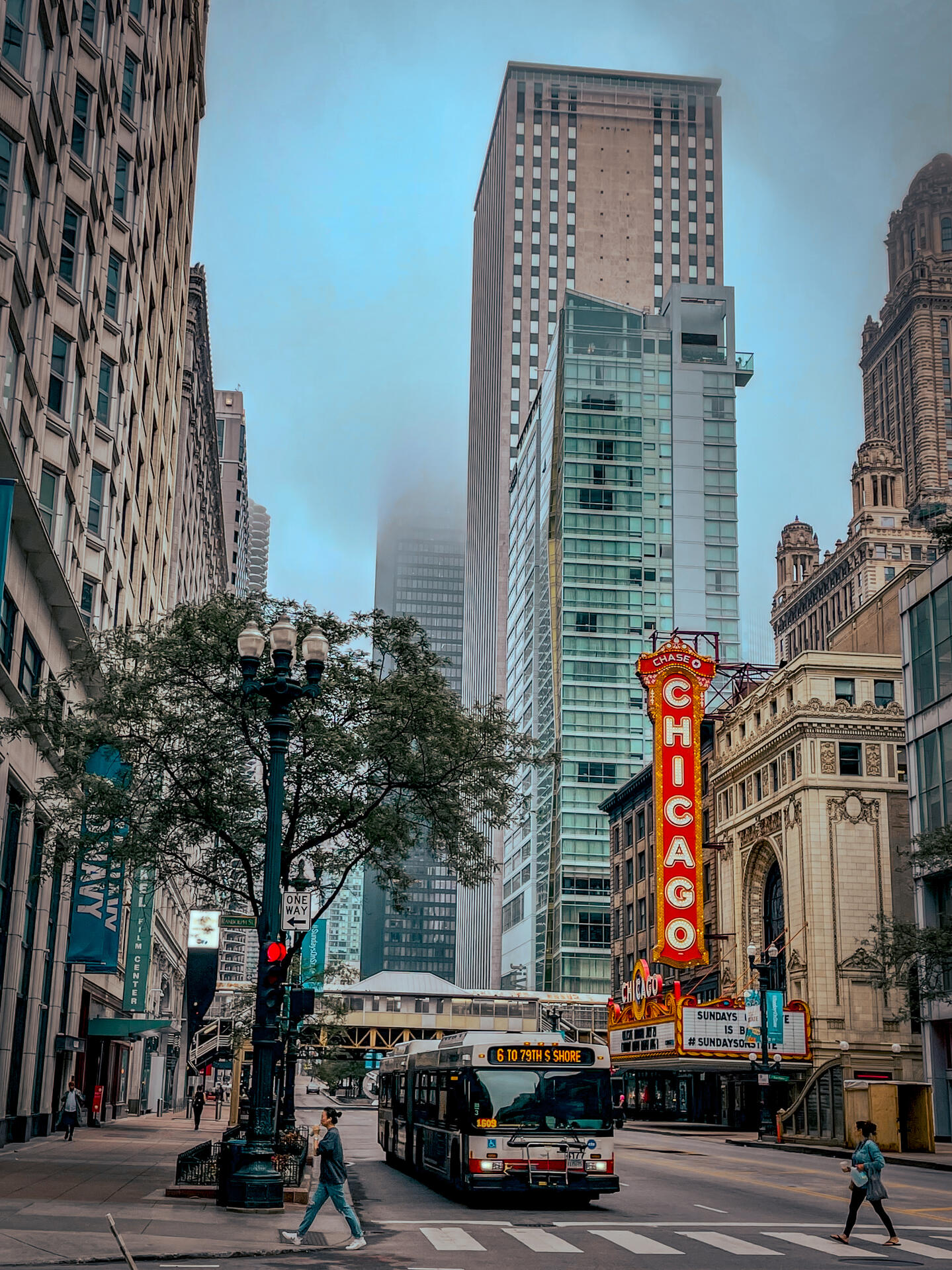 The Chicago Theatre in Downtown Chicago Illinois